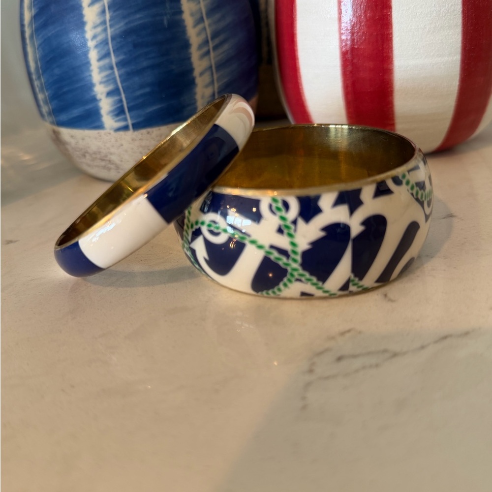 Vintage Nautical Bangle Bracelet Stack